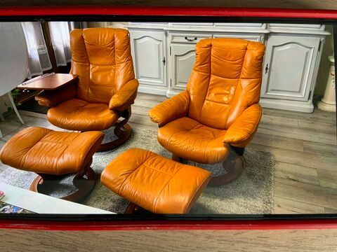 2 fauteuils en cuir Stresless 300 Istres (13)