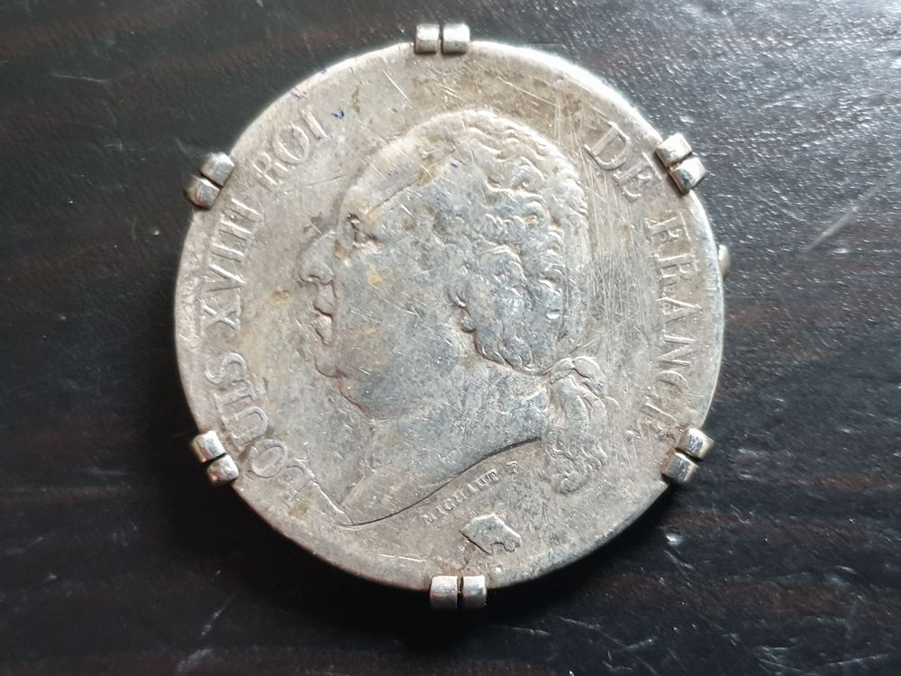 Pi&egrave;ce de 5 francs Louis XVIII t&ecirc;te nue Argent 