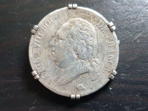 Pièce de 5 francs Louis XVIII tête nue Argent 198 Bordeaux (33)