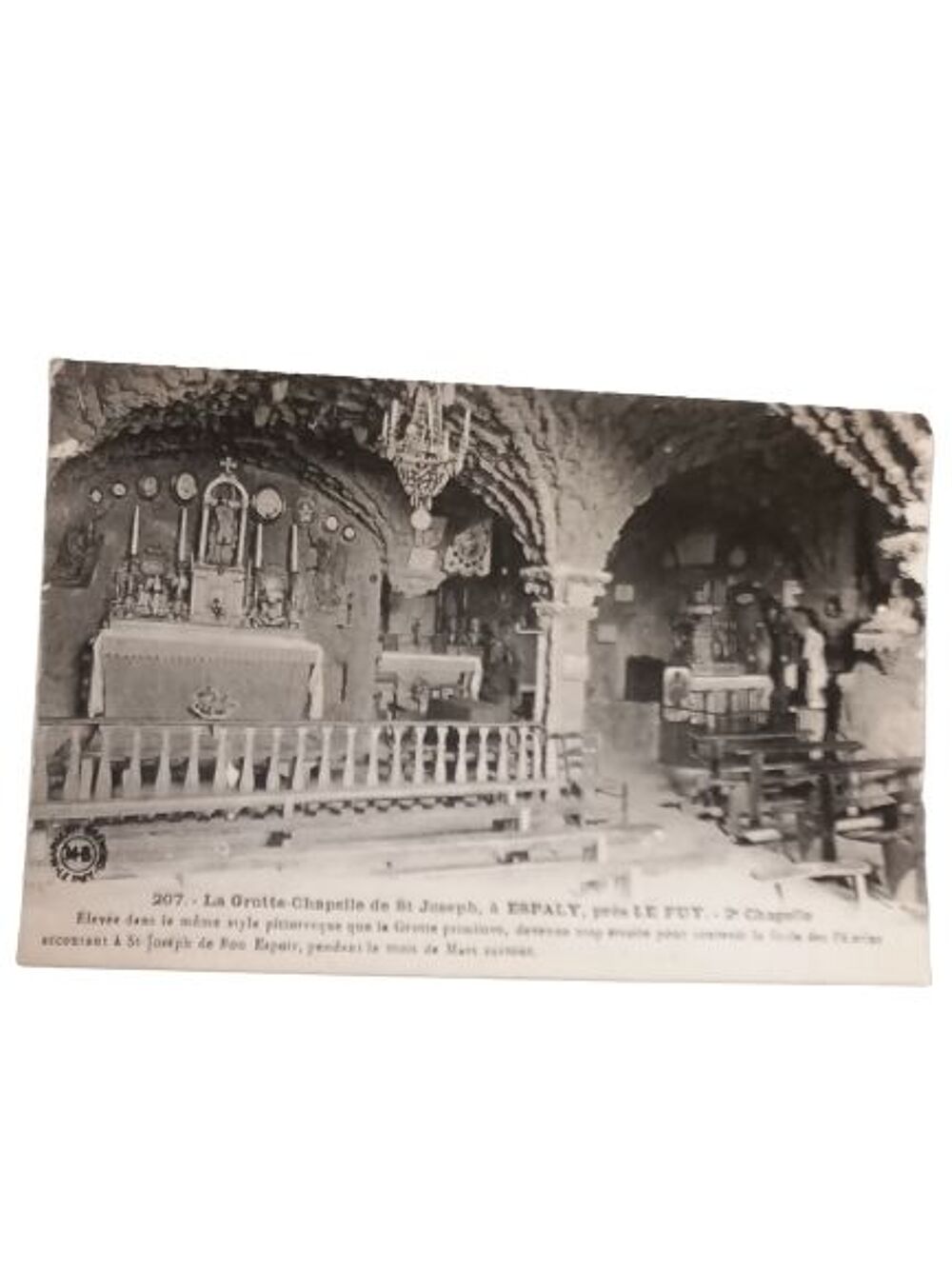 Ancienne carte postale la grotte-chapelle de St Joseph 
