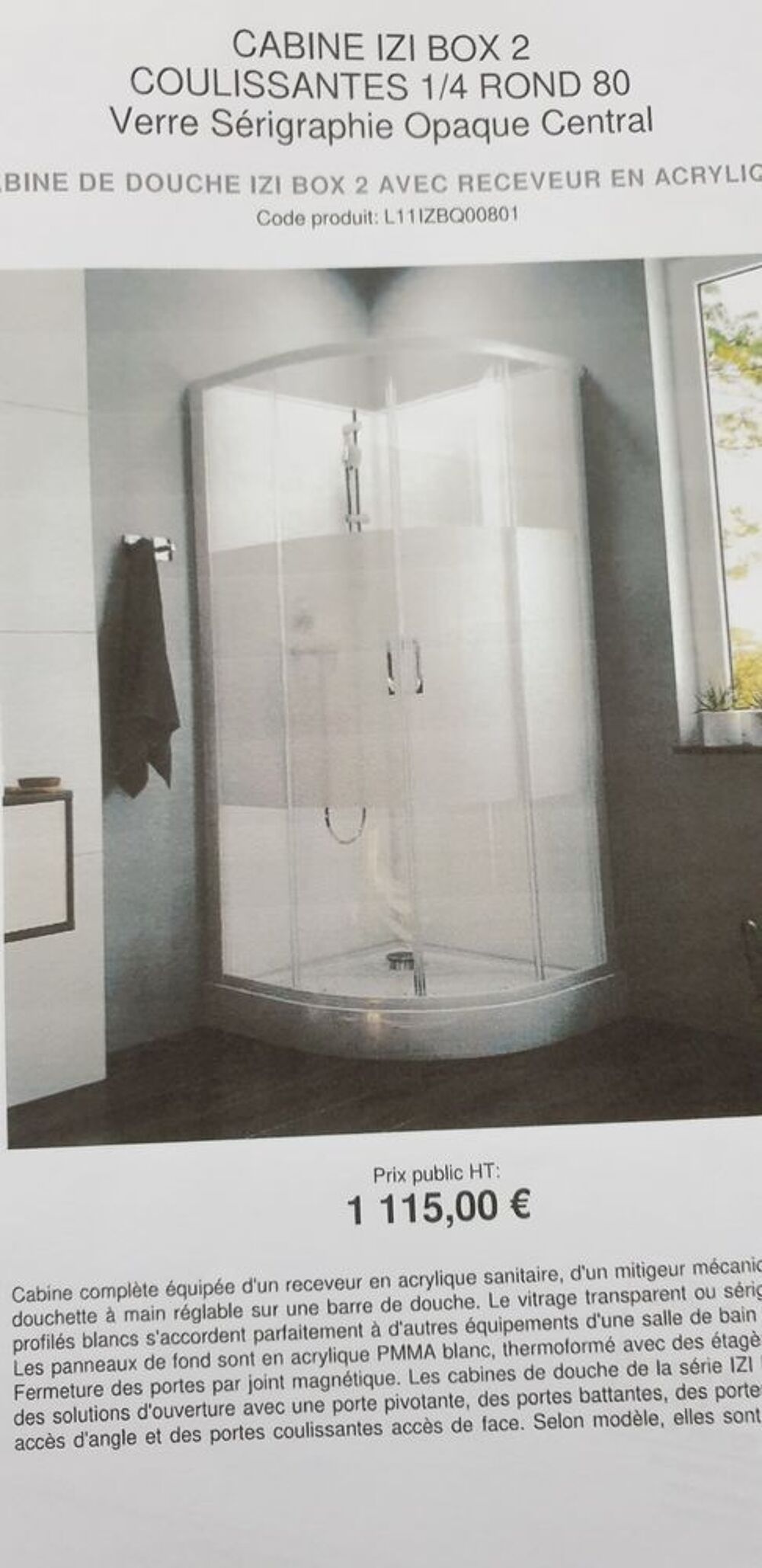 CABINE DE DOUCHE NEUVE Meubles