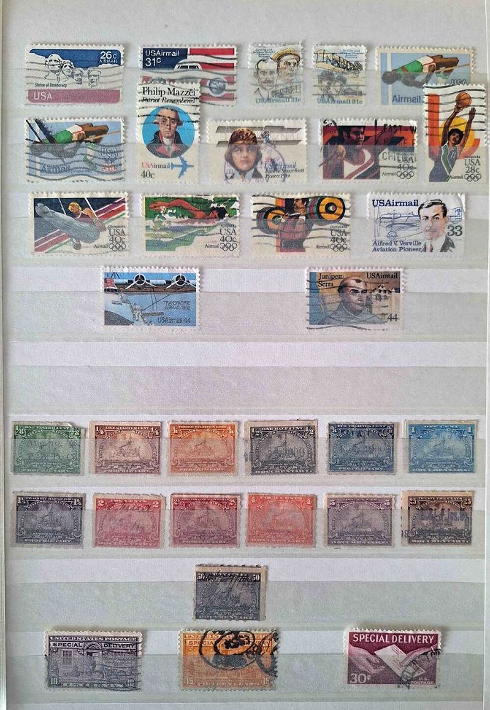 S&eacute;rie de timbres de collection des &Eacute;tats-Unis bis 