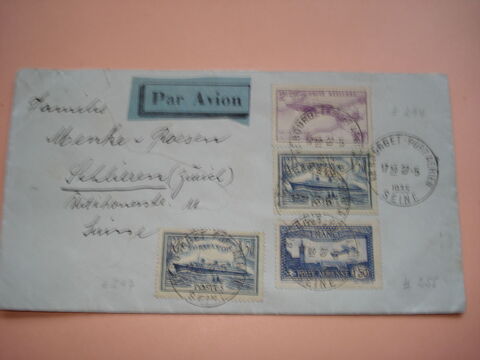 Timbres sur lettre de 1935 8 Poussay (88)