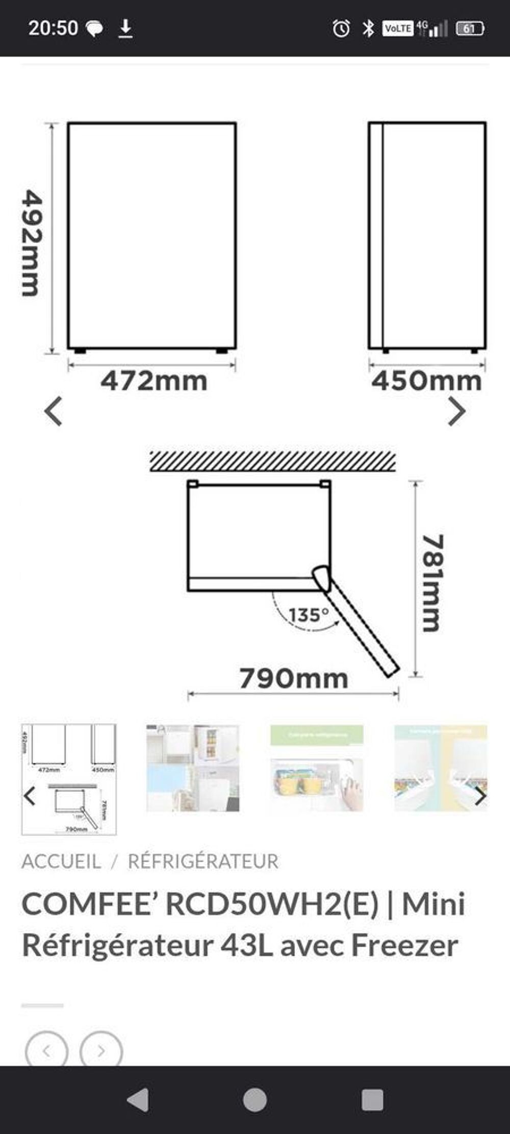 r&eacute;frig&eacute;rateur Electroménager