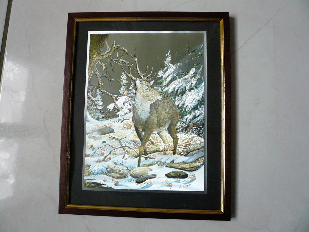 Tableau d'un cerf sur aluminium Décoration