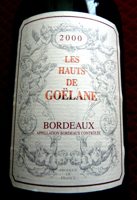 1 Bouteille de Vin rouge - Bordeaux Ann�e 2000 Les Hauts de 30 Gravelines (59)