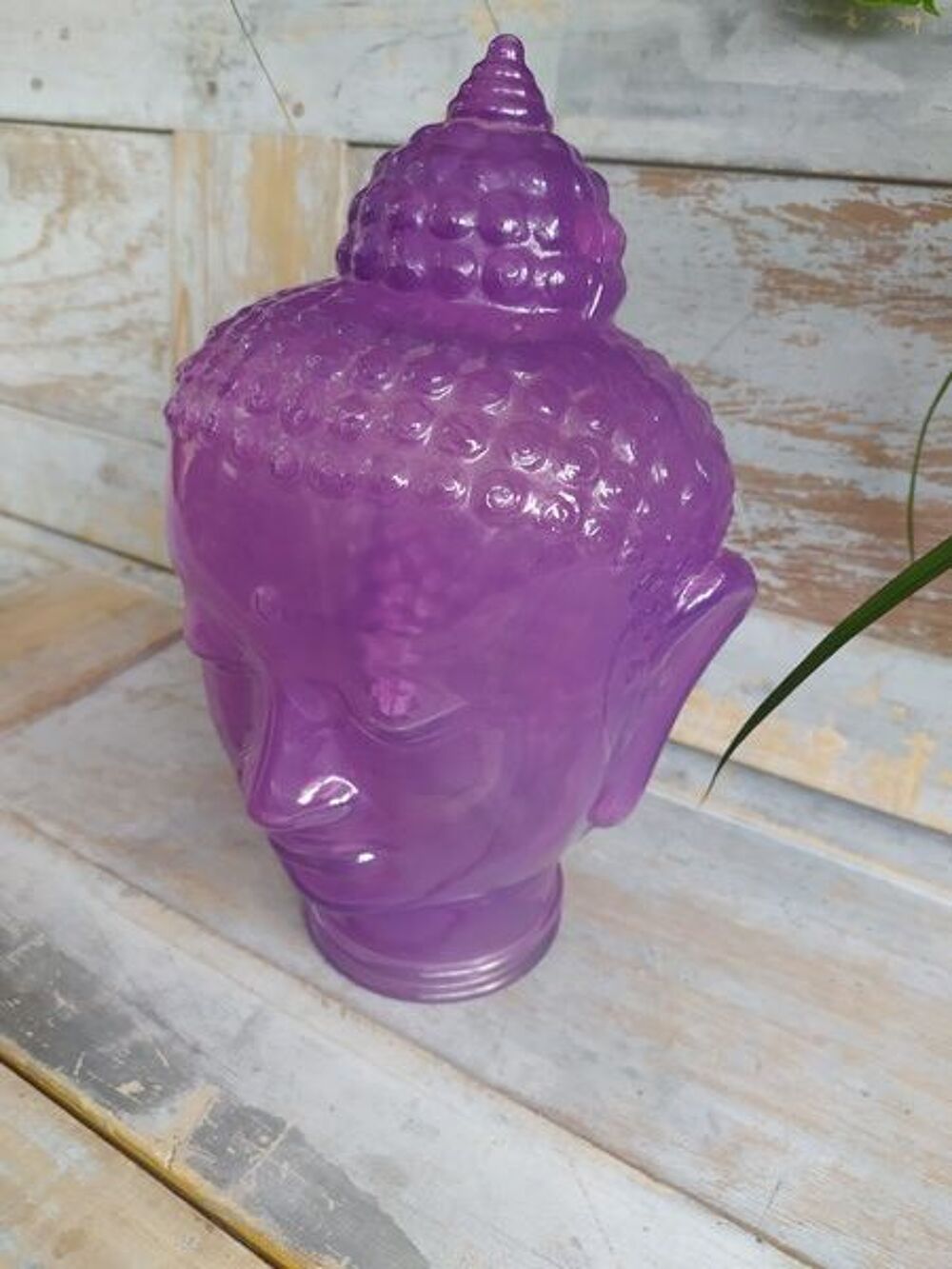 T&ecirc;te de Bouddha en Verre Color&eacute;

