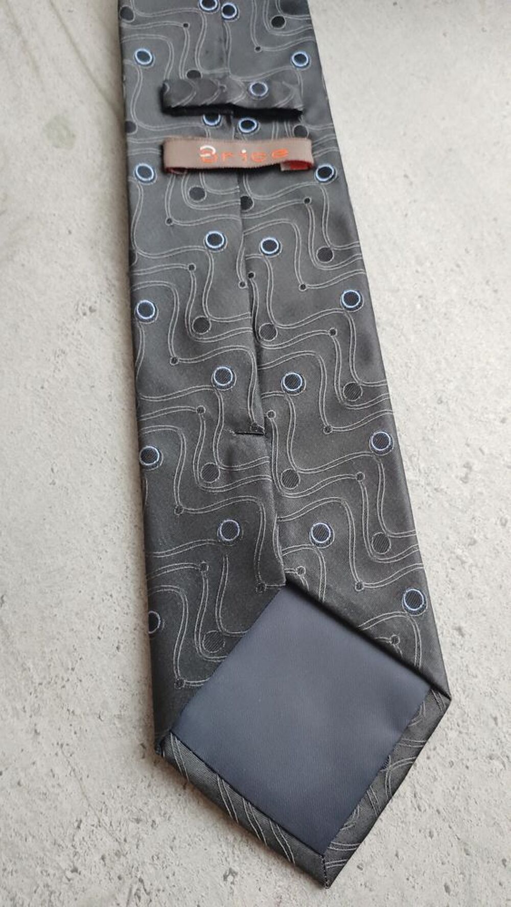 Cravate Brice 100% Soie - Gris Anthracite &agrave; Motifs Graphique Vêtements
