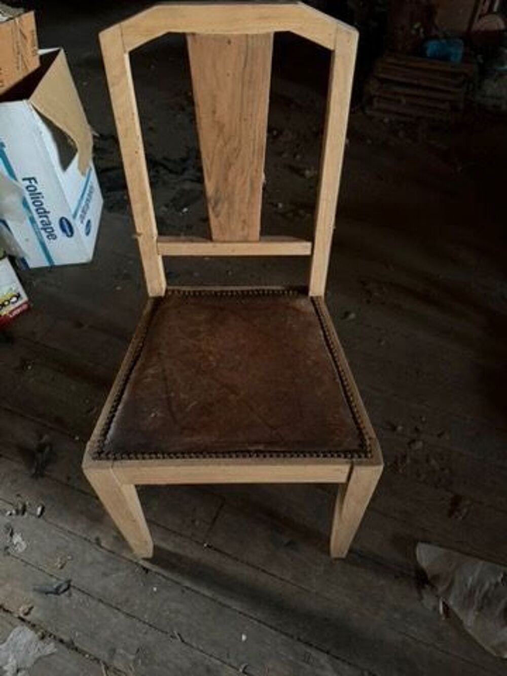 6 Chaises avec assise cuir Meubles
