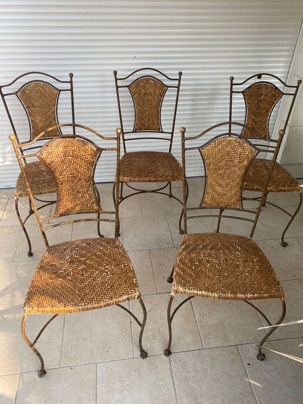 chaise fer forg&eacute; / rotin Meubles