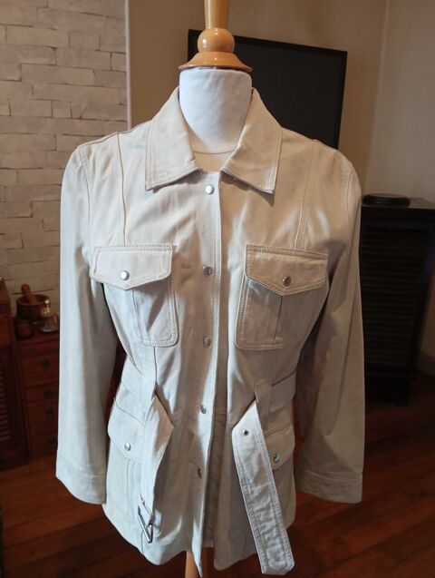 Veste beige 3/4 en cuir 40 Paris 20 (75)