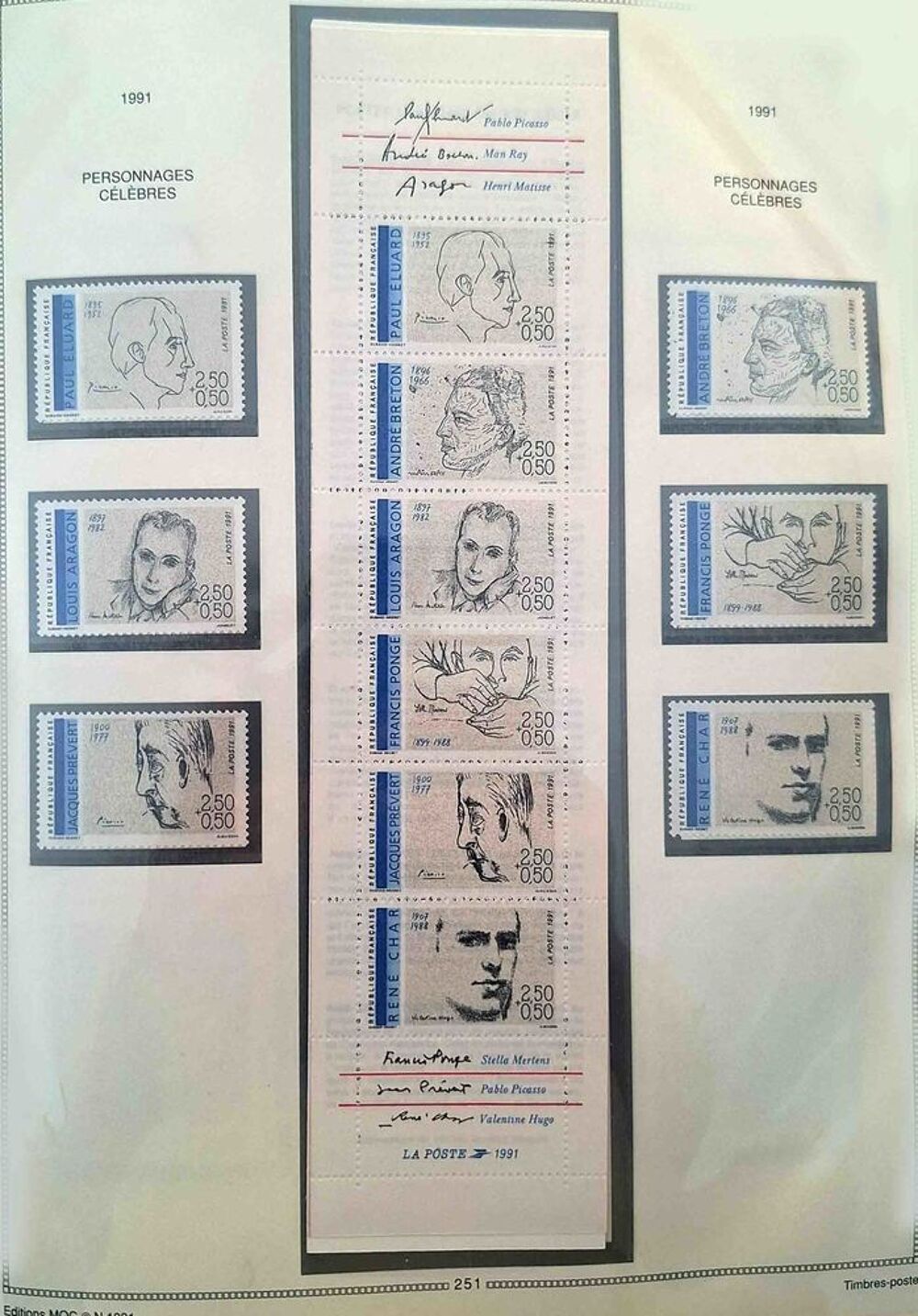 S&eacute;rie de timbres de collection de France F9 