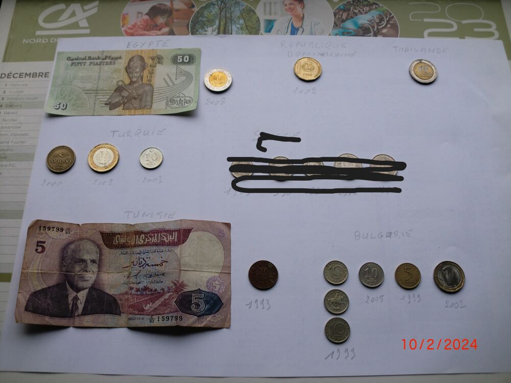 monnaie des vacances 