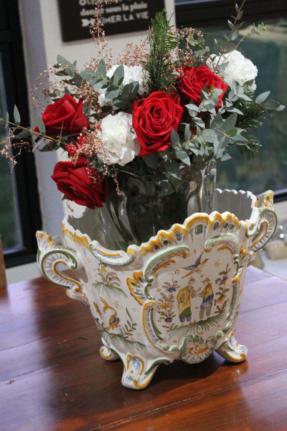 MAGNIFIQUE VASE MOUSTIER VERITABLE Décoration