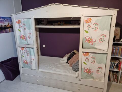 Lit cabane enfant en bois 110 Montbrun-Lauragais (31)