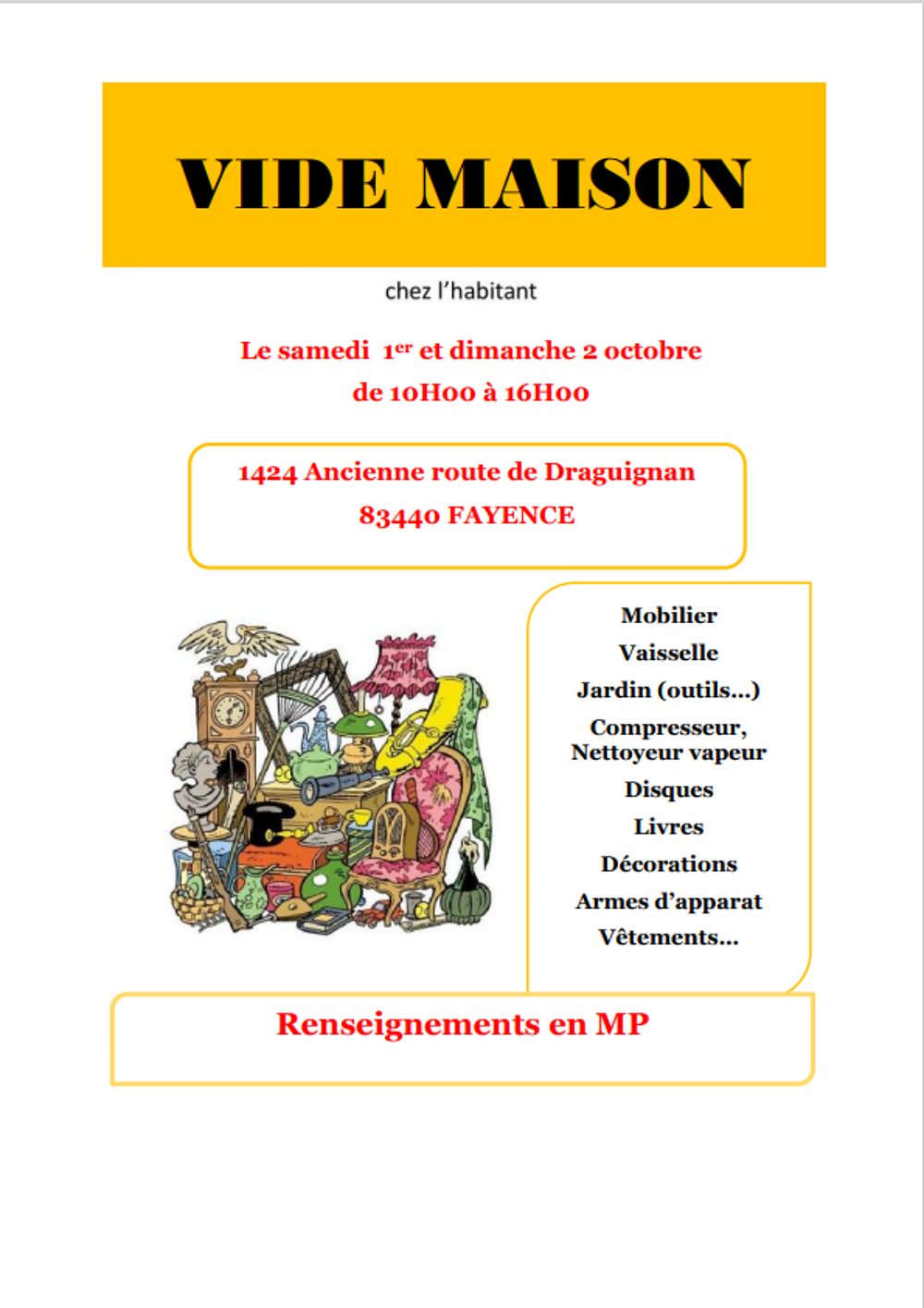 vide maison Meubles