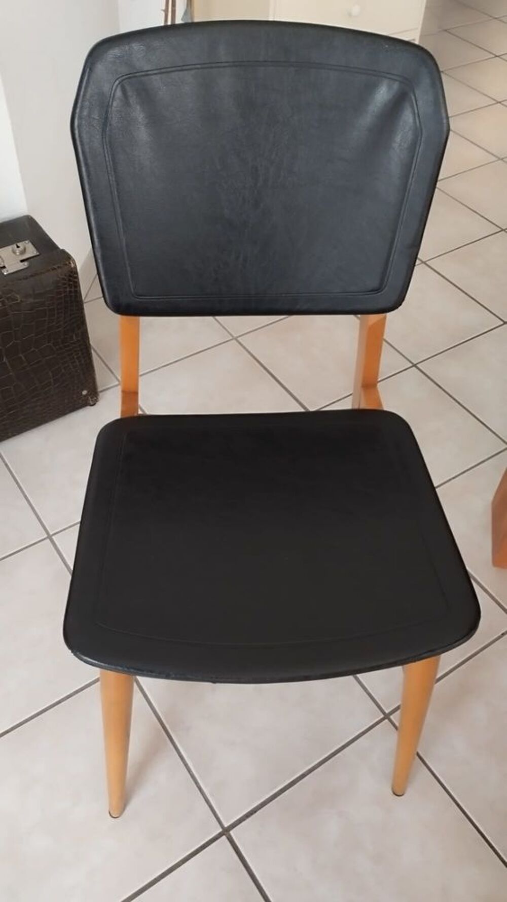 6 Chaises Vintage bois-simili cuir Meubles