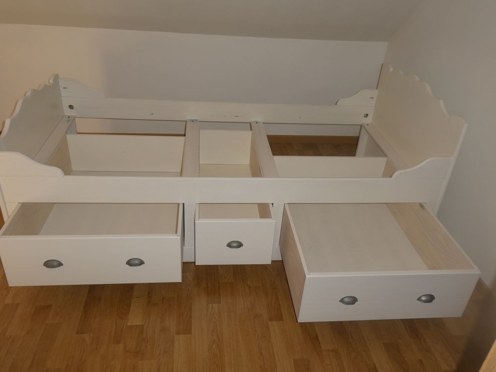 lit bois blanc 90X190 Mobilier enfants