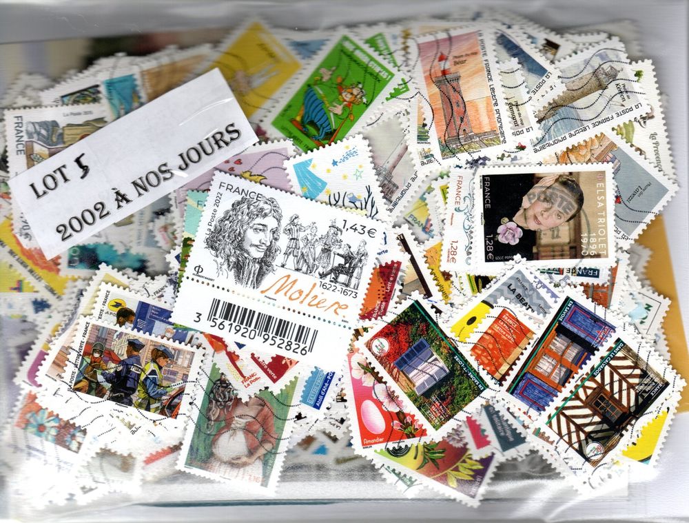 lot de 916 Timbres de France p&eacute;riode de 2002 &agrave; mi 2022 