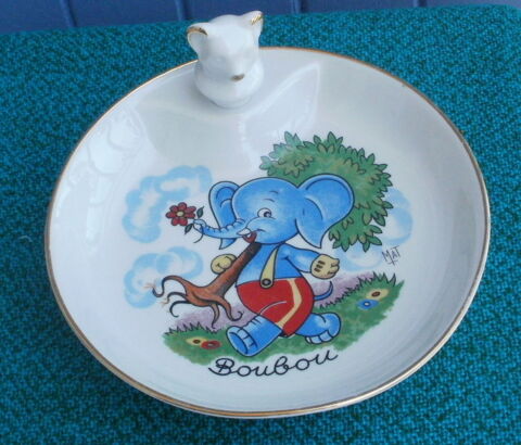 Assiette a bouillie porcelaine LIMOGES - éléphant  BOUBOU 15 Montauban (82)