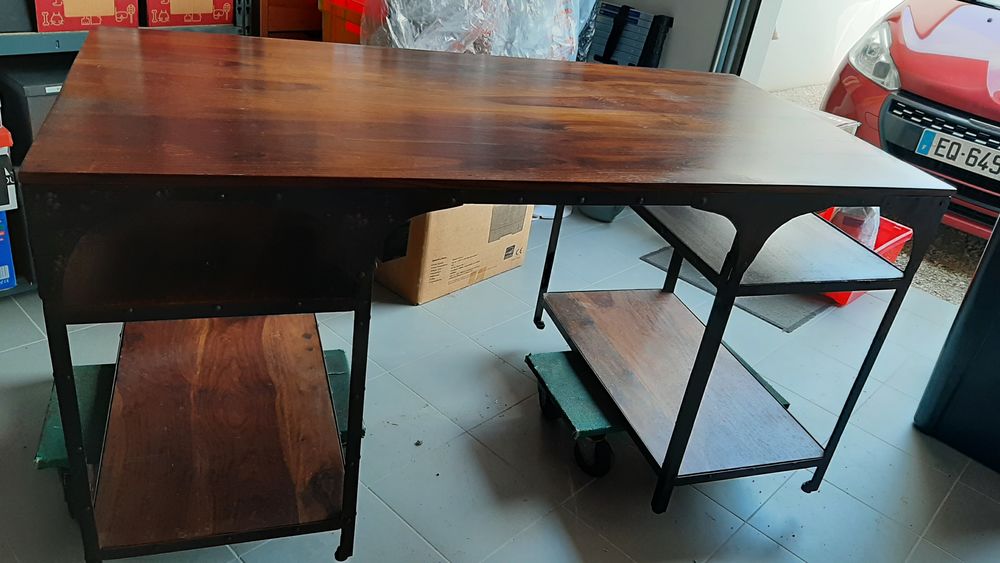 Bureau en bois de Palissandre/m&eacute;tal Meubles