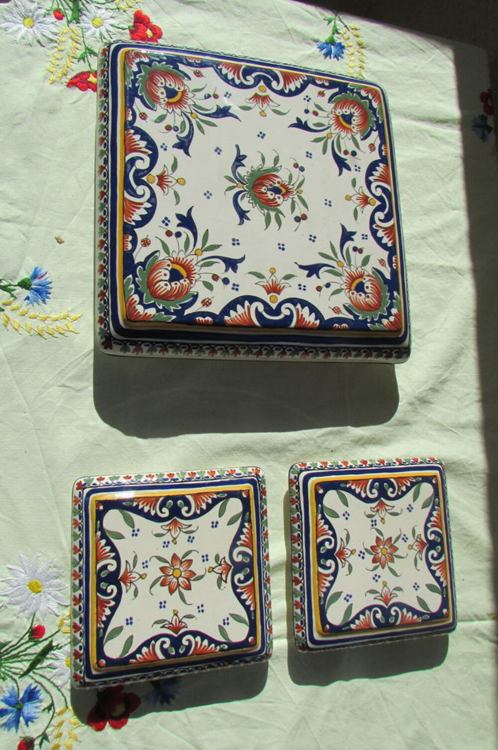 Dessous de plat et de bouteille en faience Desvres Décoration