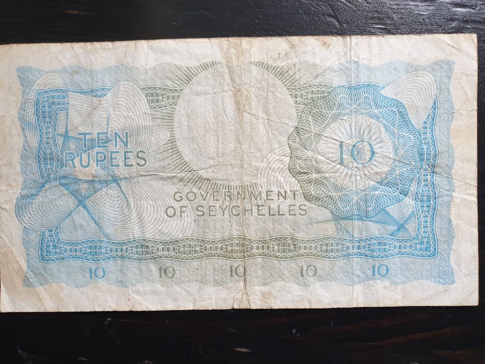 Billet 10 Ten Rupees Seychelles 1974 