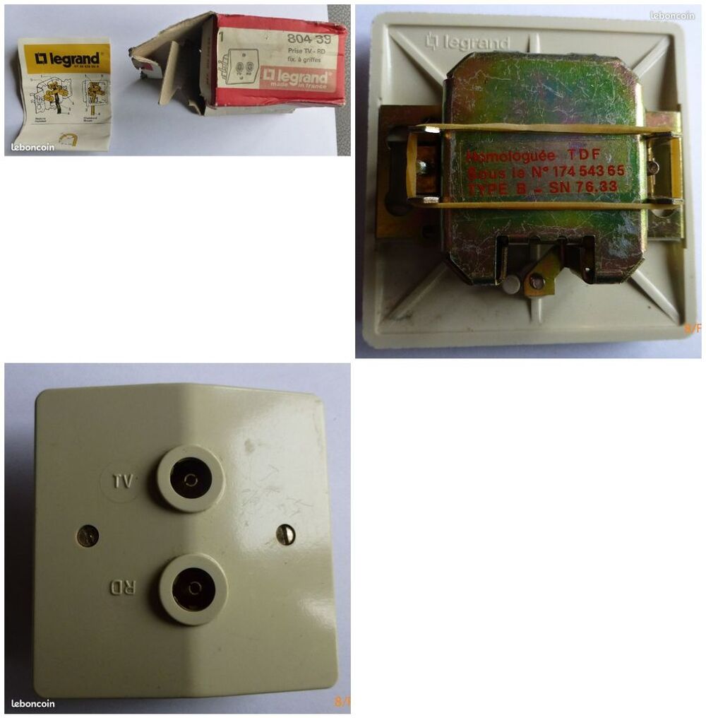 Prise TV + rd Legrand Q : 2 neuves Bricolage