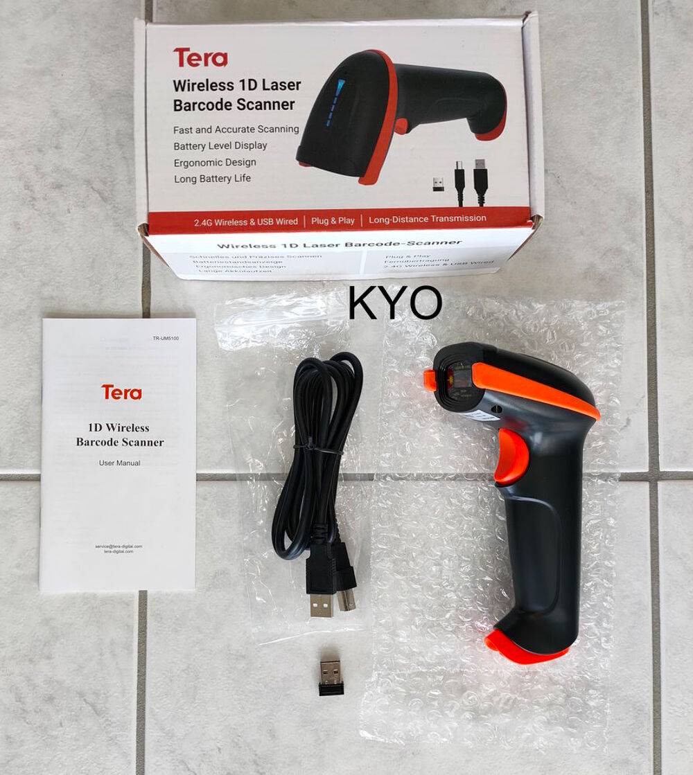 TERA 5100, Lecteur de Codes-Barres 1D sans fil batterie Matériel informatique
