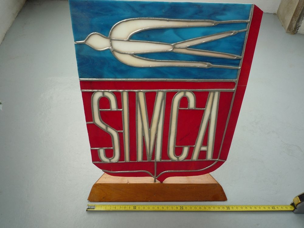 Blason SIMCA - Vitrail artisanal 