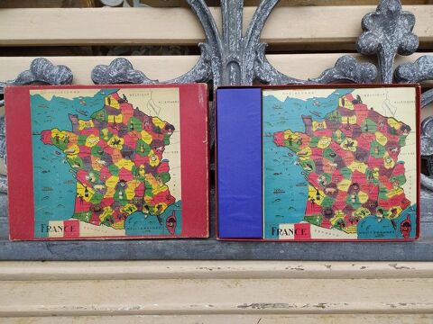 Ancien Jeu de Société Puzzle Carte de France 70 Loches (37)