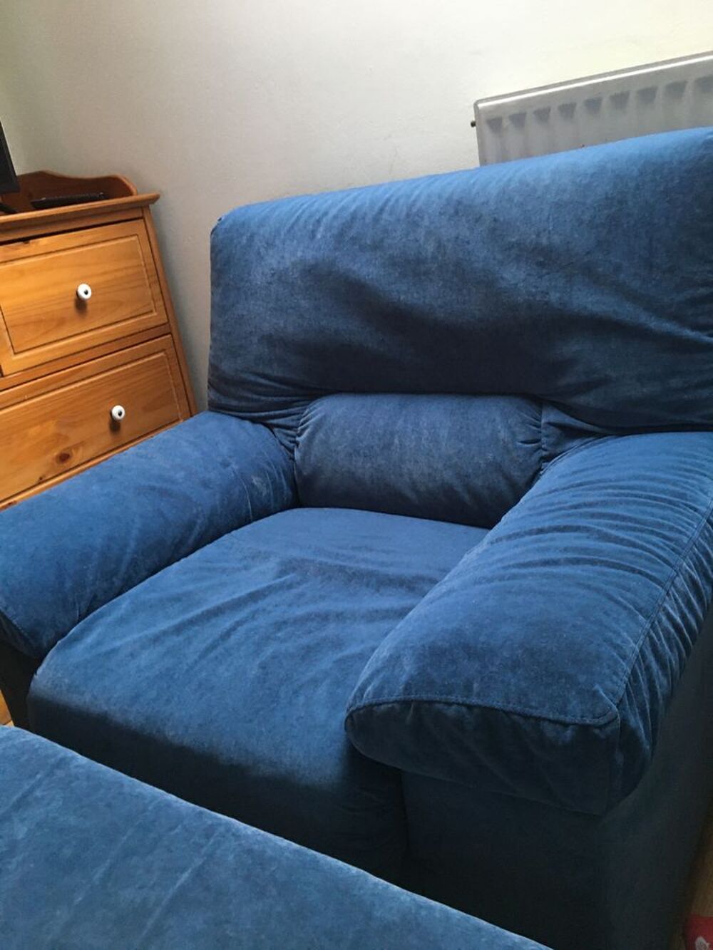 Canap&eacute; convertible et 2 fauteuils en velours Meubles