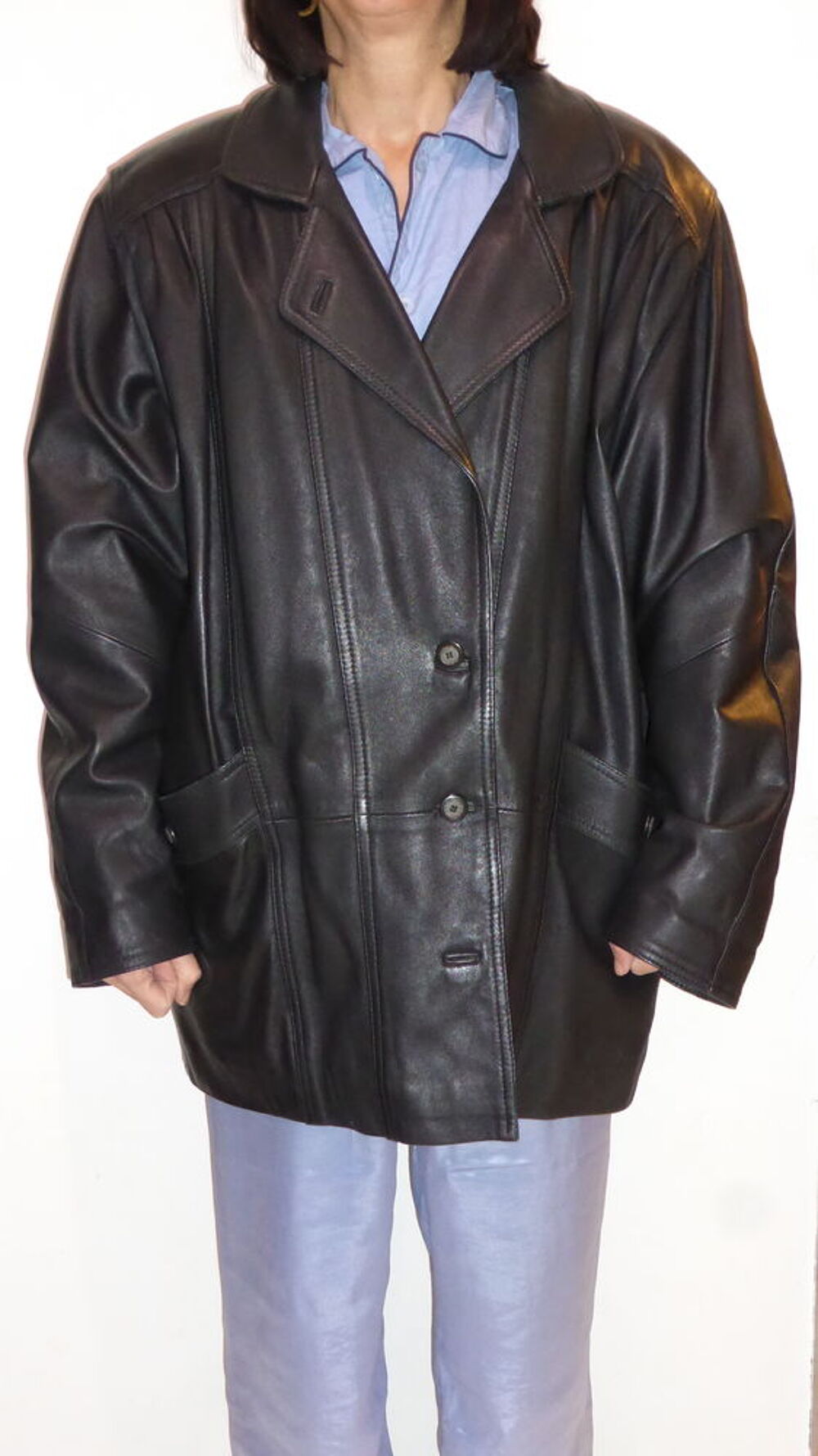 veste cuir femme T46-48 neuve Vêtements