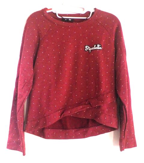 SWEAT FIN JENNYFER COULEUR PRUNE A POINTS BLANCS TAILLE S 0 Bubry (56)