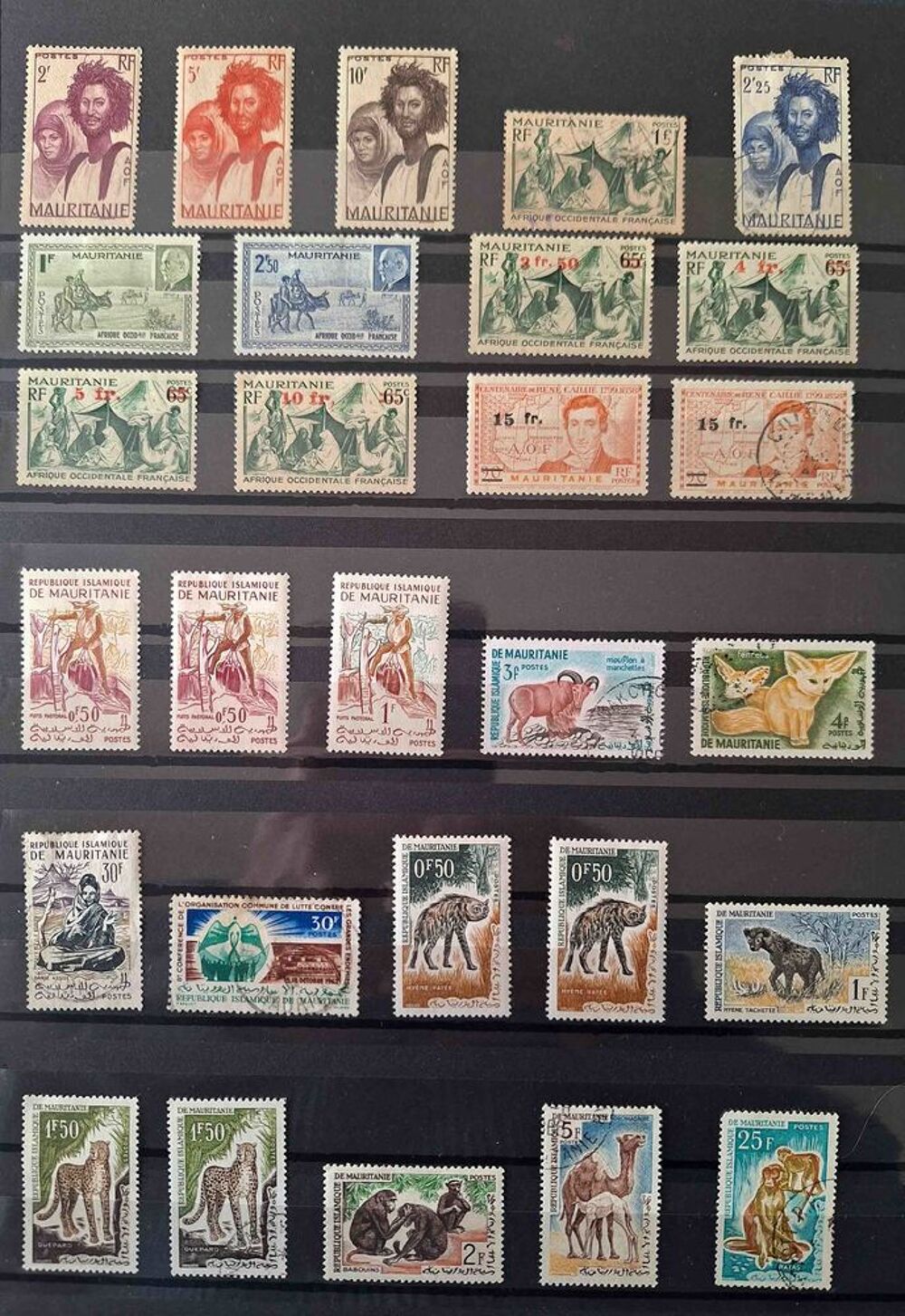 S&eacute;rie de timbres de collection de Mauritanie 
