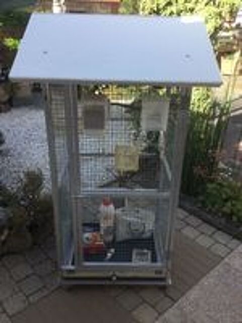   Cage entièrement aluminium pour oiseaux ou pérroquet  