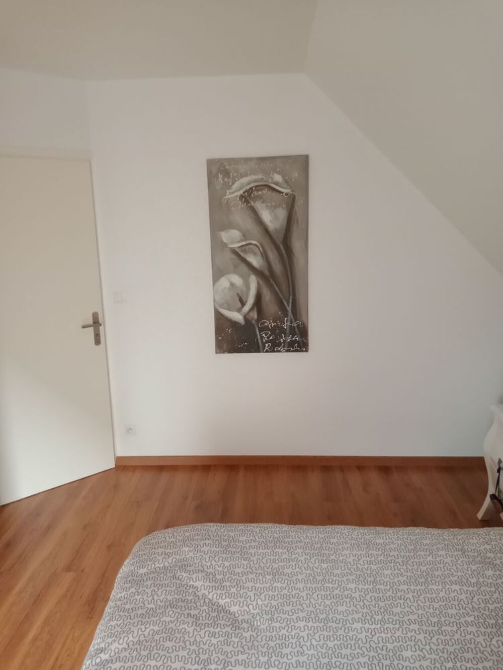 Tableau peinture lys gris Décoration