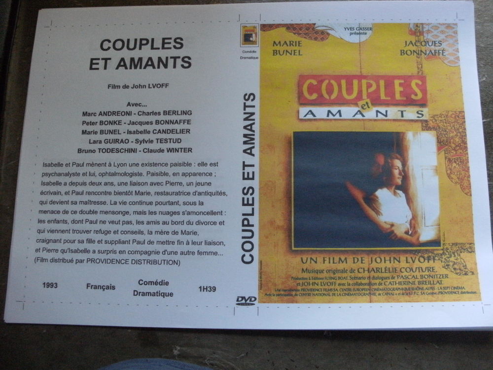 Film : " Couples et amants " DVD et blu-ray