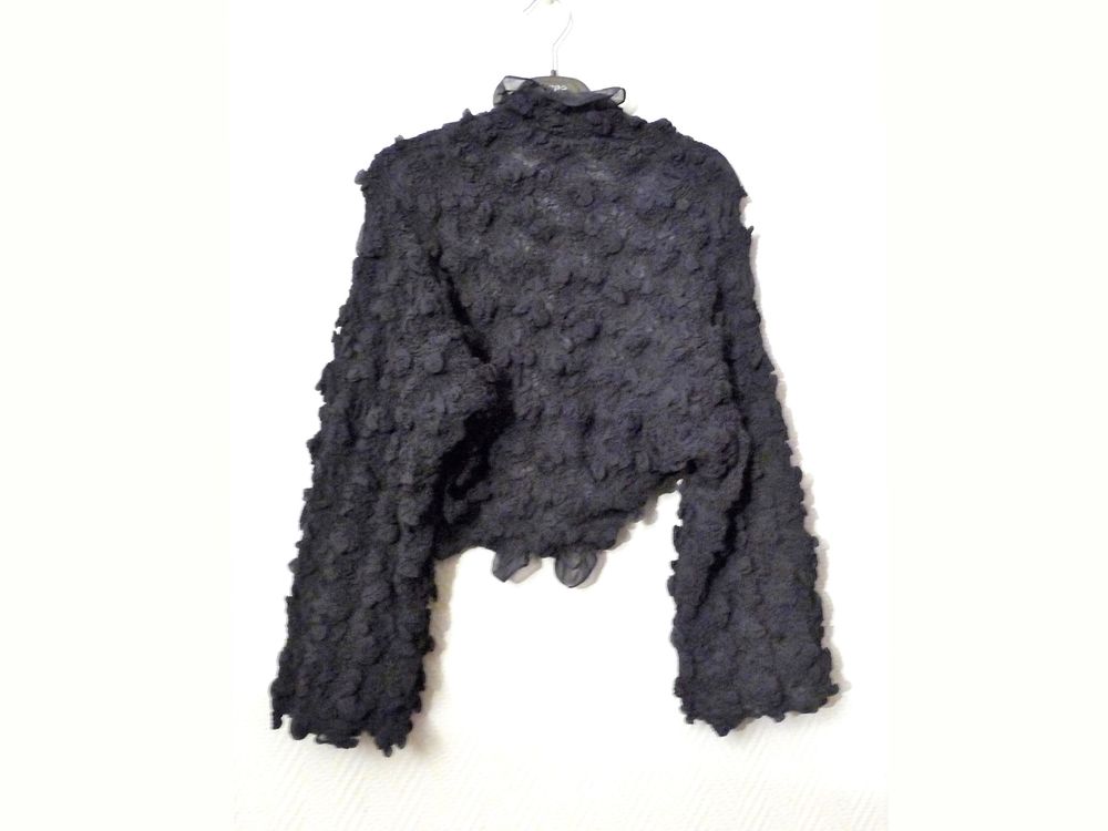 Top/ Bol&eacute;ro/ Gilet en Tissu Froiss&eacute; Gris- Taille 38- Ekjo Vêtements