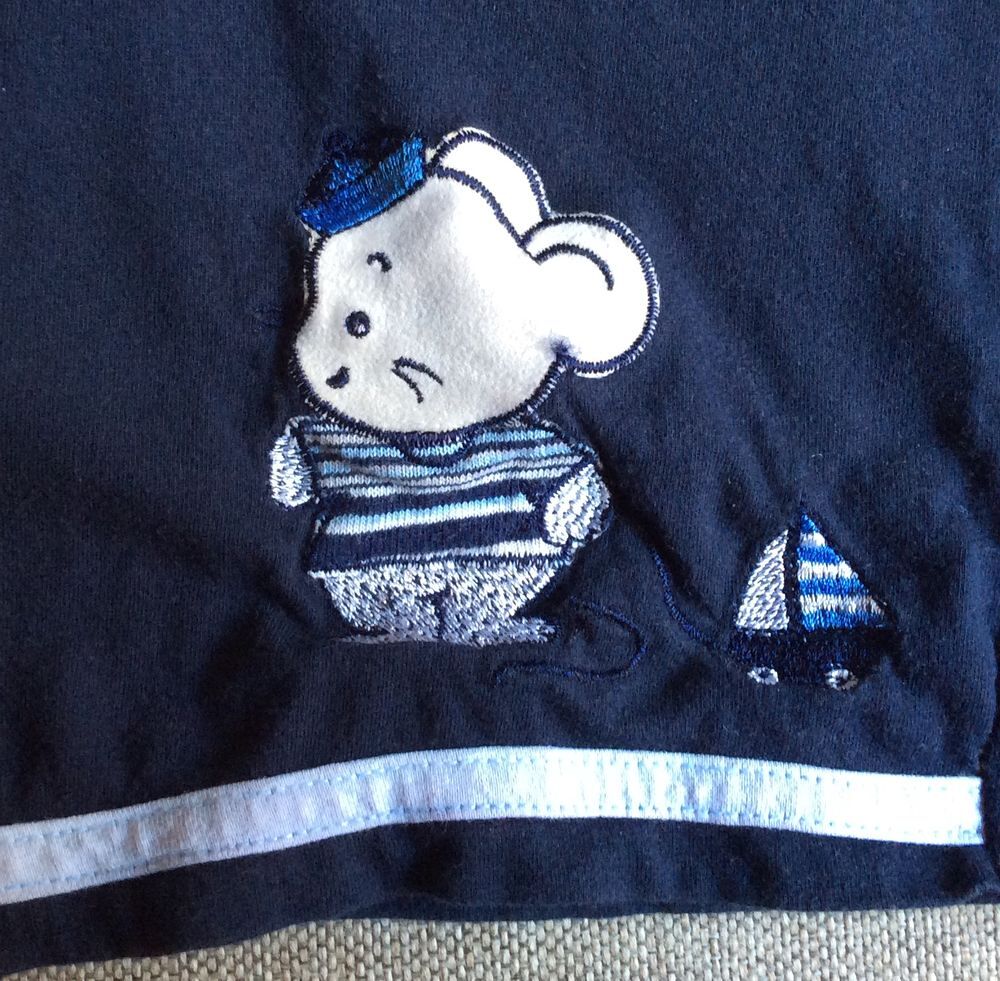 T-shirt bleu marine motif souris manches courtes - 1 an Vêtements enfants