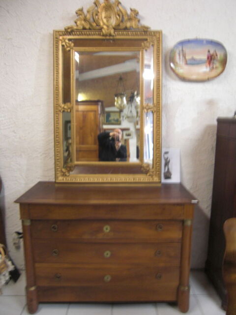 Miroir � fronton et parcloses ancien 220 Ch�teau-l'�v�que (24)