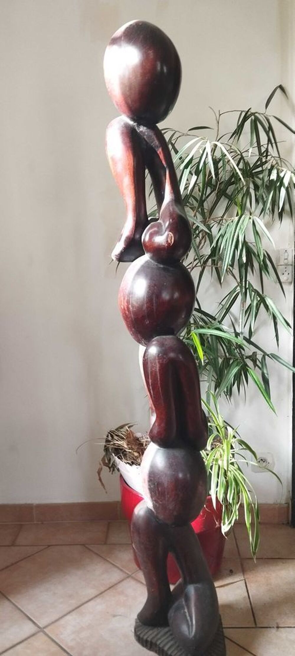 Vide grenier Vende grandes sculpture africains en bois d'&eacute;b&egrave;ne rouge provenance : S&eacute;n&eacute;gal et Mali 1990 tr&egrave;s bon &eacute;tat Décoration
