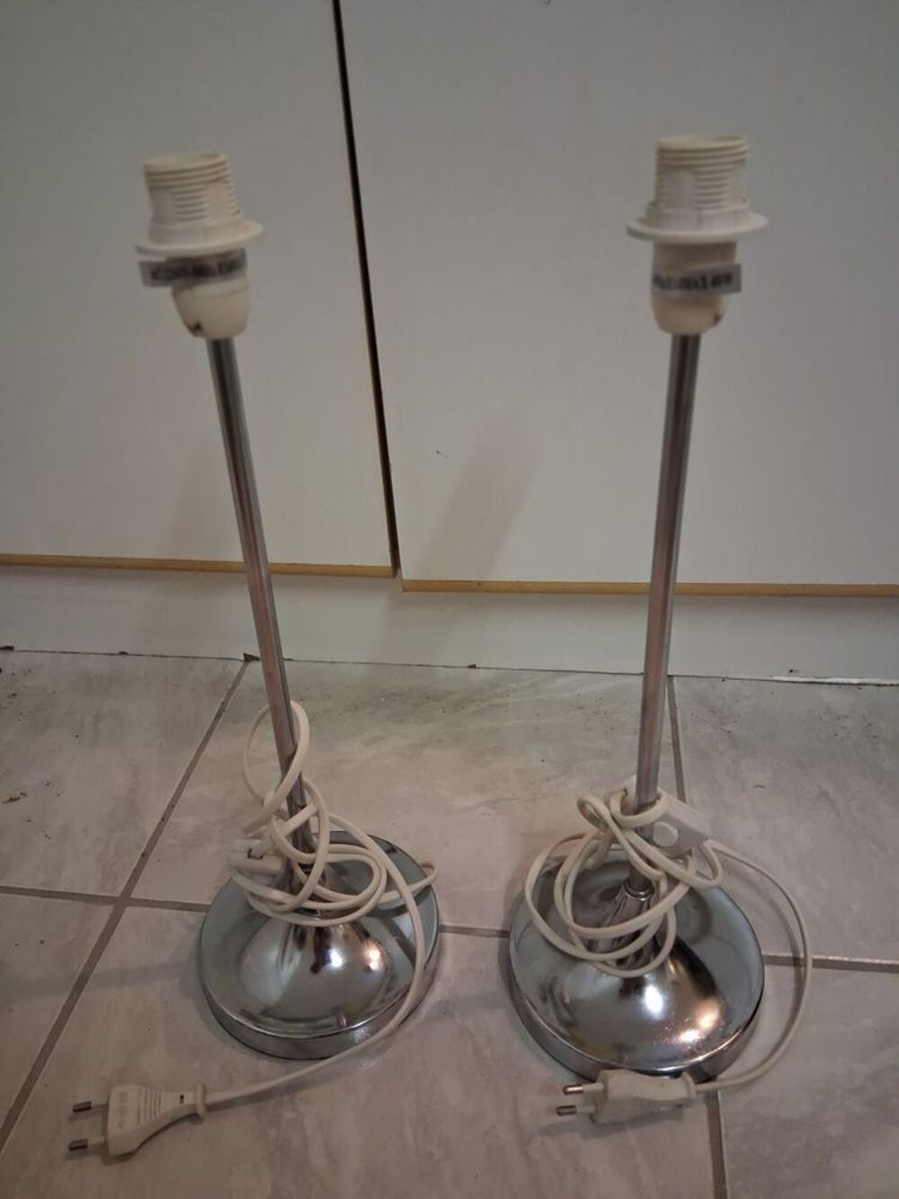 LOT 2 PIEDS LAMPE METAL Décoration
