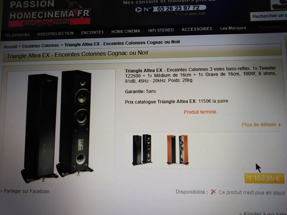 enceintes colonnes par deux MARQUE TRIANGLE Esprit Audio et hifi