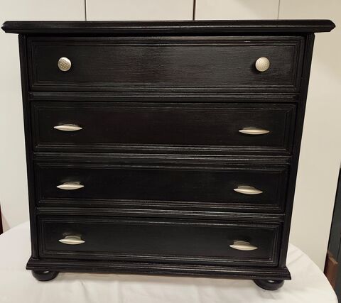 commode noire en bois 4 tiroirs La Rochelle (17)