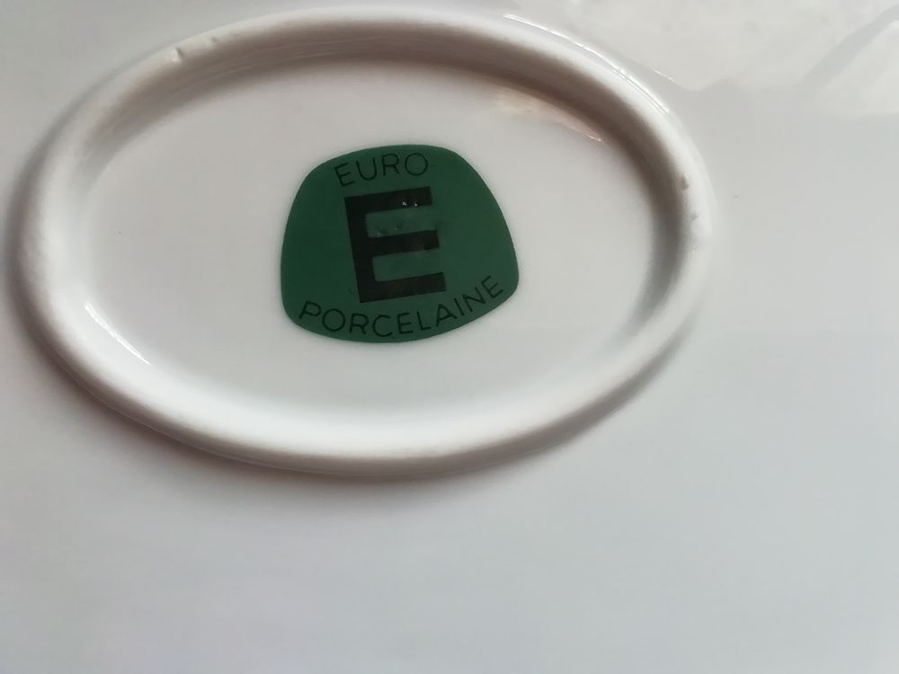 Beau plat porcelaine d&eacute;cor&eacute; ann&eacute;e 70 Cuisine