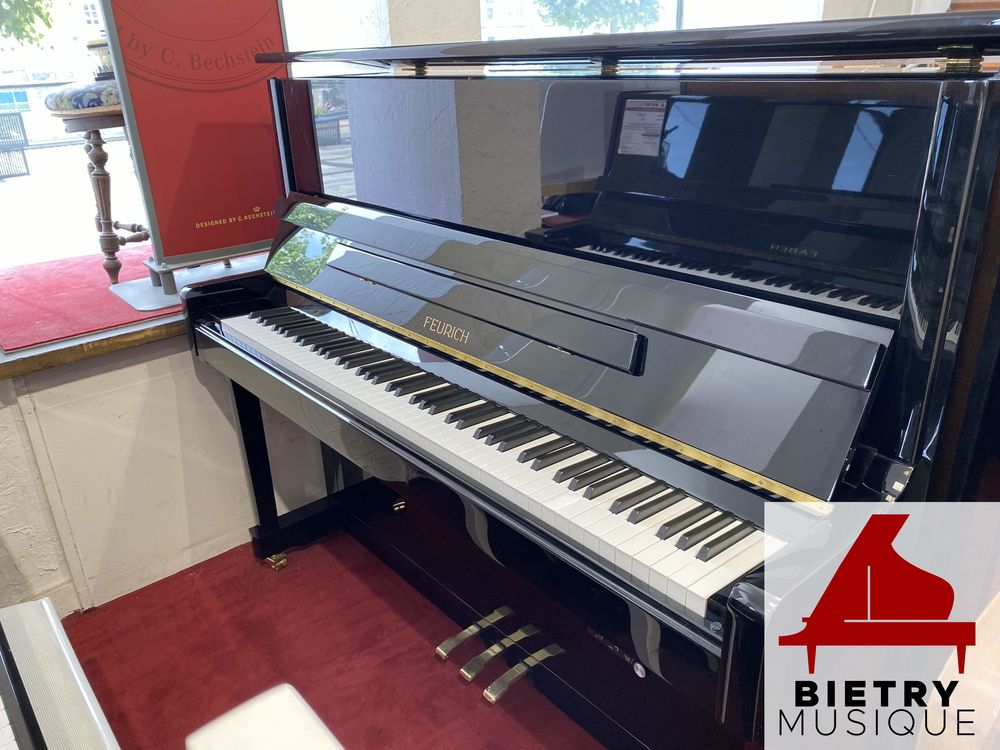 Occasion avec Silencieux piano droit Feurich 122 Universal noir laqu&eacute; Instruments de musique