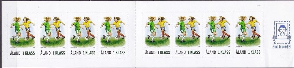 Carnet de timbres- ALAND 2007- Sport-football pour filles - 