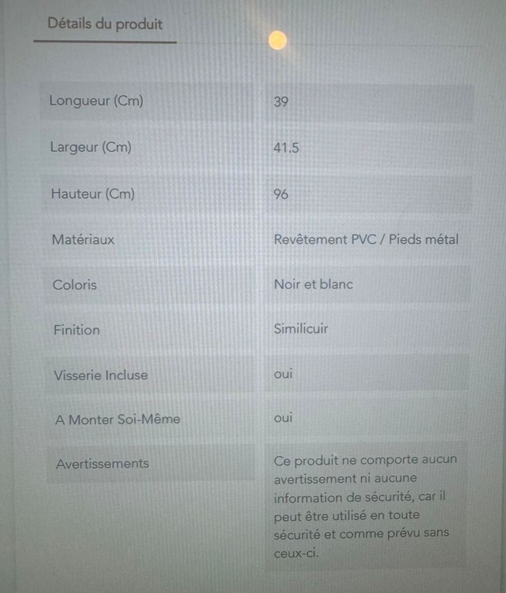 Lot 6 chaises Meubles