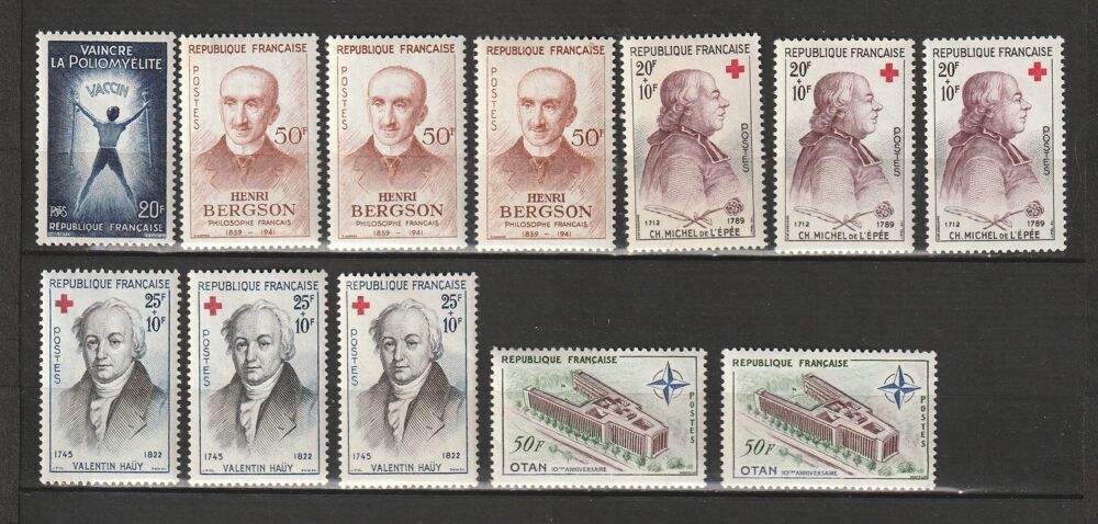 Timbres Neufs ANNEE 1959 en triple 